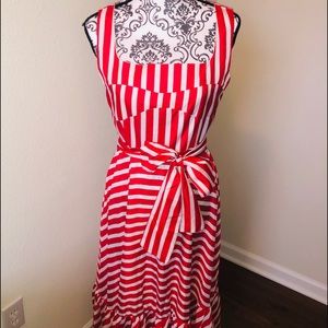 Vintage Red and White Striped Dress